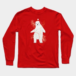 Dancing Santa Polar Bear Long Sleeve T-Shirt